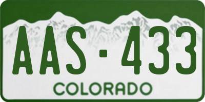 CO license plate AAS433