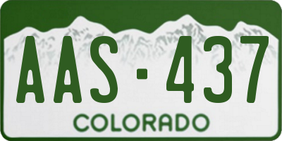 CO license plate AAS437