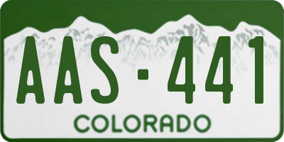 CO license plate AAS441