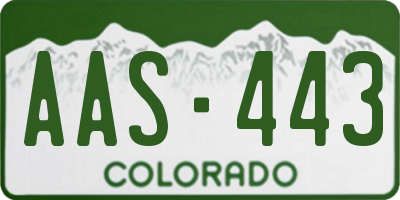 CO license plate AAS443