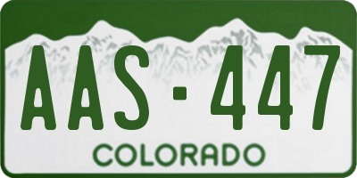 CO license plate AAS447