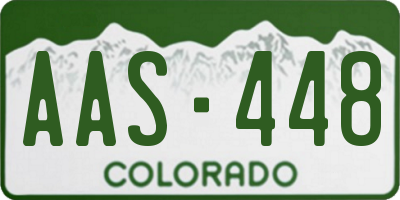CO license plate AAS448