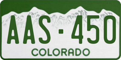 CO license plate AAS450
