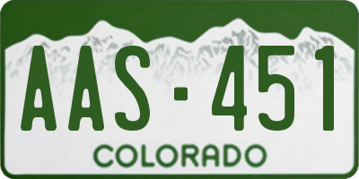 CO license plate AAS451
