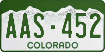 CO license plate AAS452
