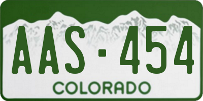 CO license plate AAS454