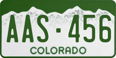 CO license plate AAS456