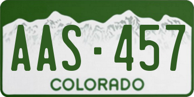 CO license plate AAS457