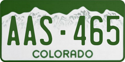 CO license plate AAS465