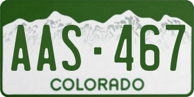 CO license plate AAS467