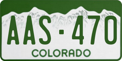 CO license plate AAS470