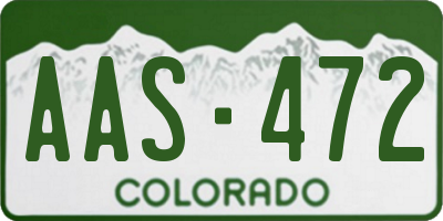CO license plate AAS472