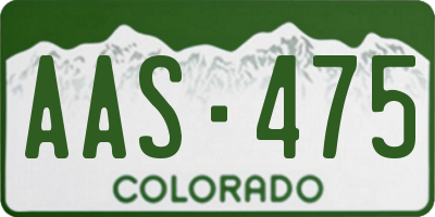CO license plate AAS475