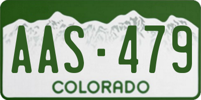 CO license plate AAS479