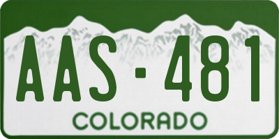 CO license plate AAS481