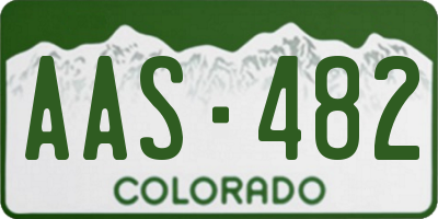 CO license plate AAS482