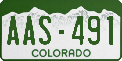 CO license plate AAS491