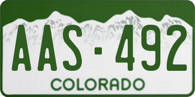 CO license plate AAS492