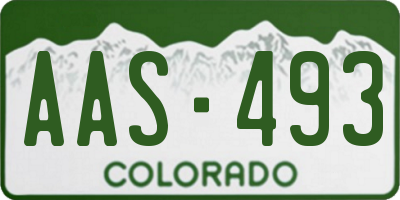CO license plate AAS493