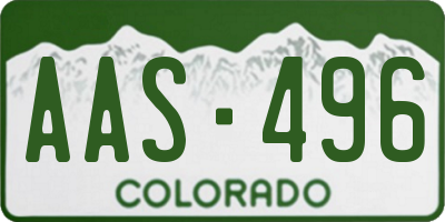 CO license plate AAS496