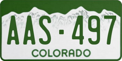 CO license plate AAS497