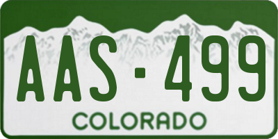 CO license plate AAS499