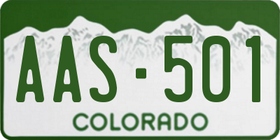 CO license plate AAS501