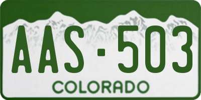 CO license plate AAS503