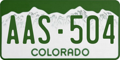CO license plate AAS504