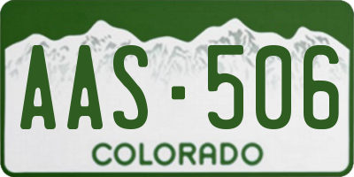 CO license plate AAS506