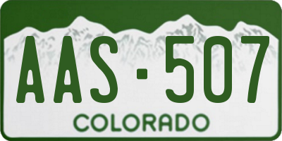 CO license plate AAS507