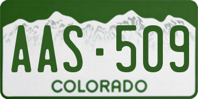 CO license plate AAS509