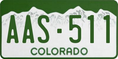 CO license plate AAS511