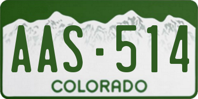 CO license plate AAS514