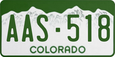 CO license plate AAS518