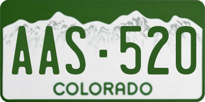 CO license plate AAS520