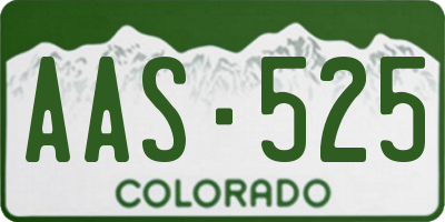 CO license plate AAS525