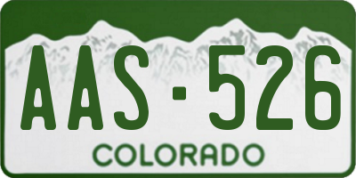 CO license plate AAS526