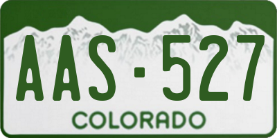 CO license plate AAS527