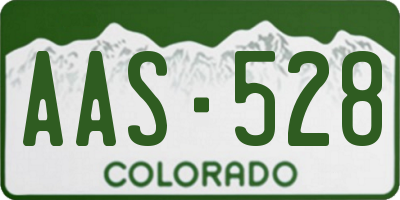 CO license plate AAS528