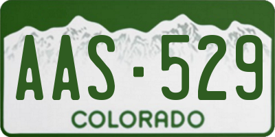 CO license plate AAS529