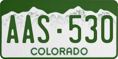 CO license plate AAS530