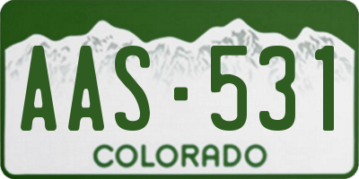 CO license plate AAS531