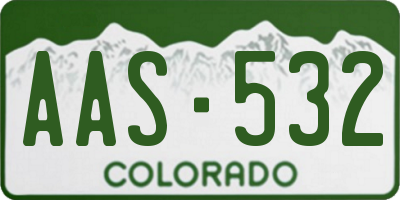 CO license plate AAS532