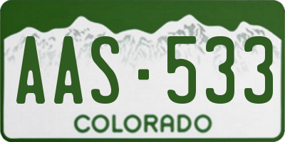 CO license plate AAS533