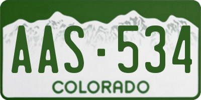 CO license plate AAS534