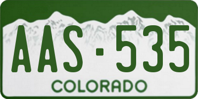 CO license plate AAS535