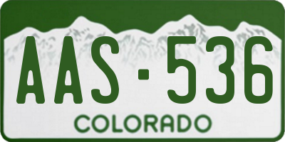 CO license plate AAS536
