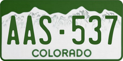 CO license plate AAS537