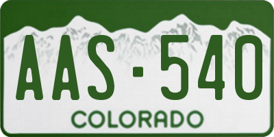 CO license plate AAS540
